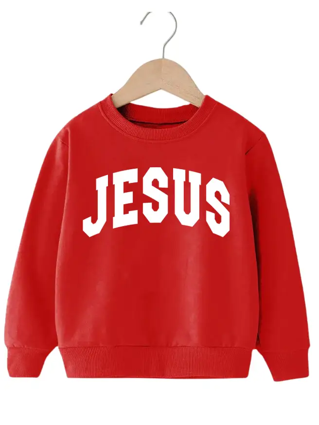 Jesus Christmas Colors Kids Sweatshirt